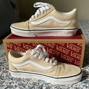 Vans Cream and White Classic Sneakers